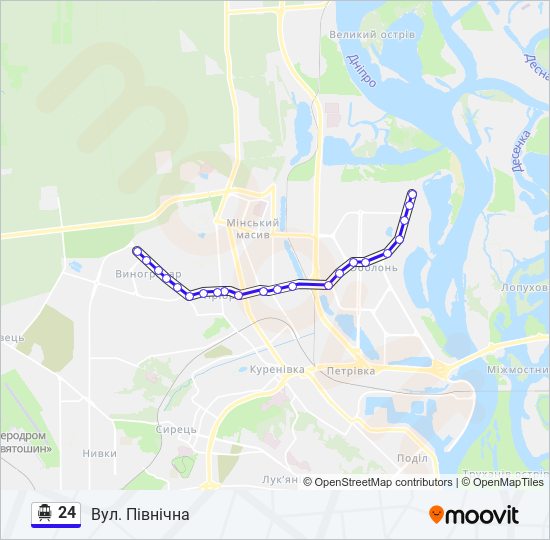 Троллейбус 24: карта маршрута