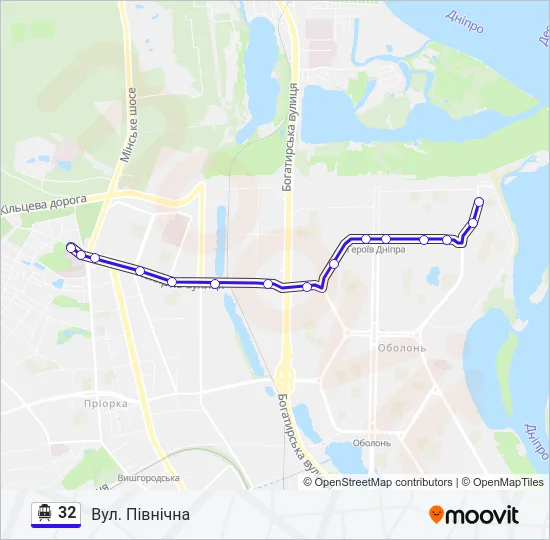32 Trolleybus Line Map