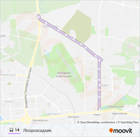 14 bus Line Map