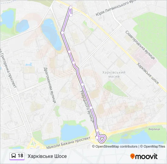 18 Bus Line Map
