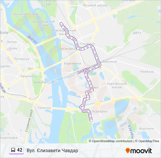 42 Bus Line Map