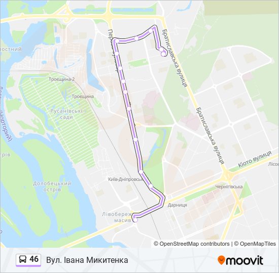 46 bus Line Map