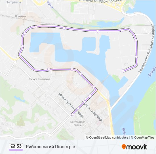 53 bus Line Map