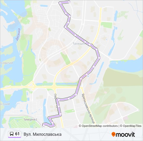 61 bus Line Map