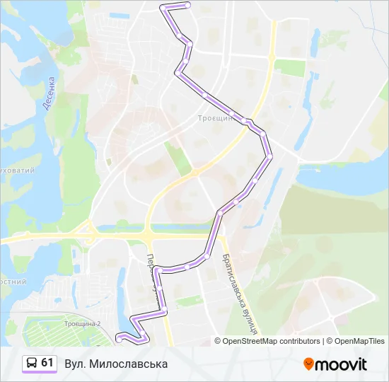 61 Bus Line Map