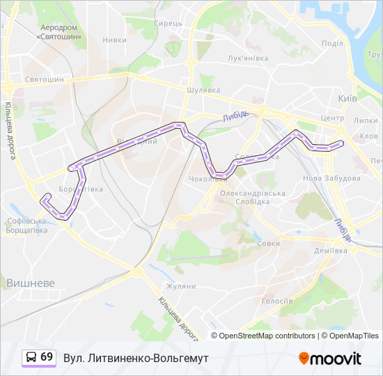 69 bus Line Map