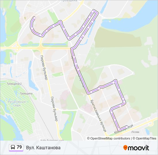 Автобус 79: карта маршрута