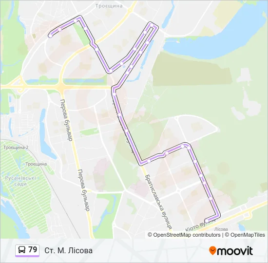 Автобус 79: карта маршрута