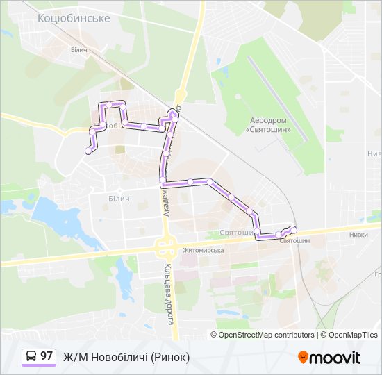 97 bus Line Map