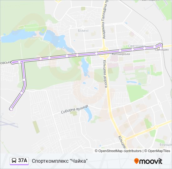 37А bus Line Map