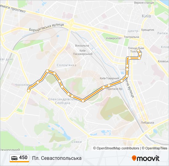 450 shuttle Карта лінії