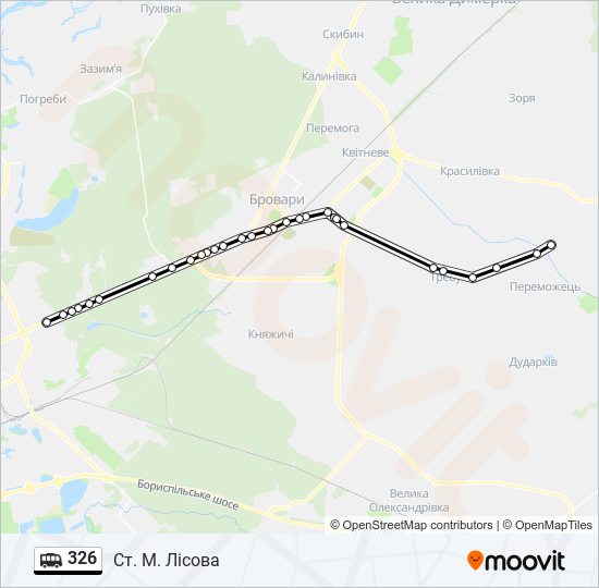 326 shuttle Карта лінії