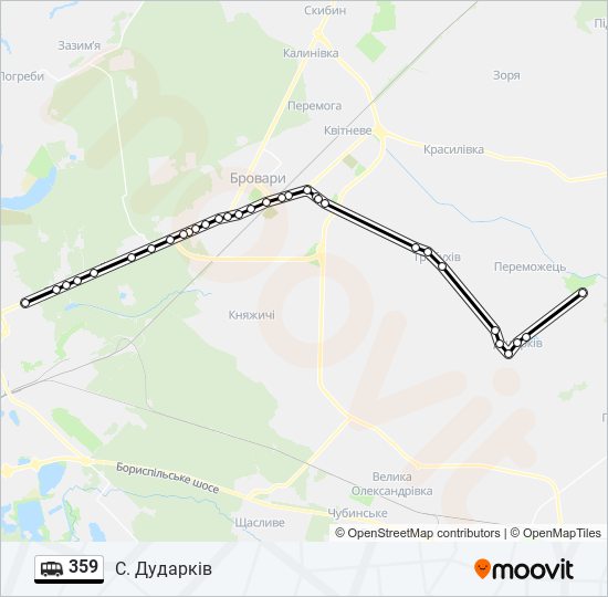 359 shuttle Карта лінії