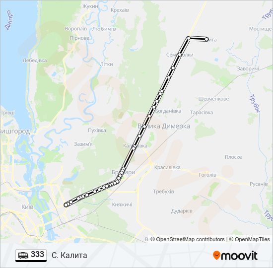 333 shuttle Карта лінії