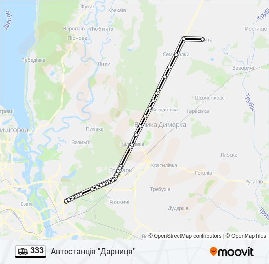 333 shuttle Карта лінії