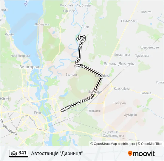 341 Shuttle Line Map