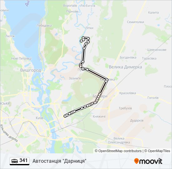 341 shuttle Line Map