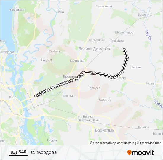340 Shuttle Line Map