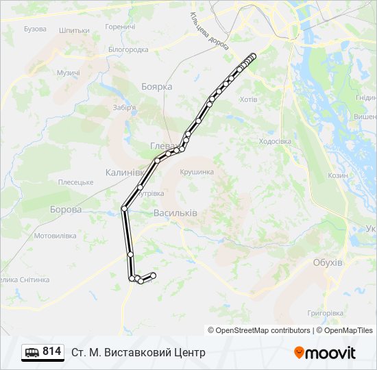 814 shuttle Line Map