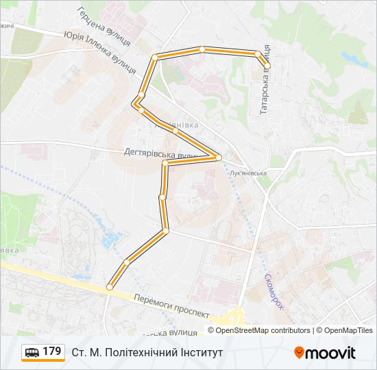 179 shuttle Карта лінії