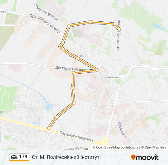 179 shuttle Карта лінії