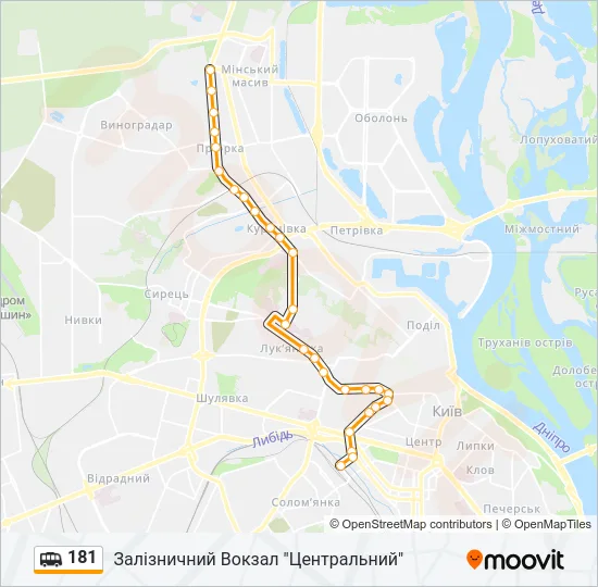 181 shuttle Карта лінії