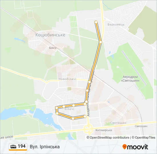 194 shuttle Карта лінії