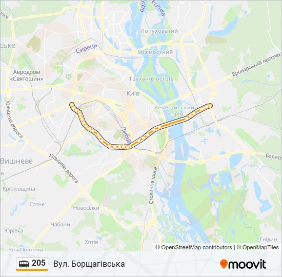 205 shuttle Line Map