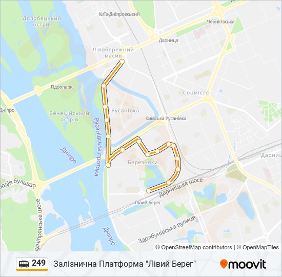 249 shuttle Line Map