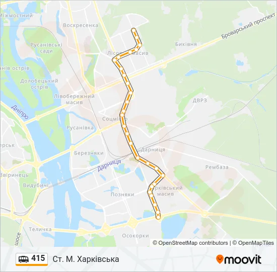 Маршрутка 415: карта маршрута