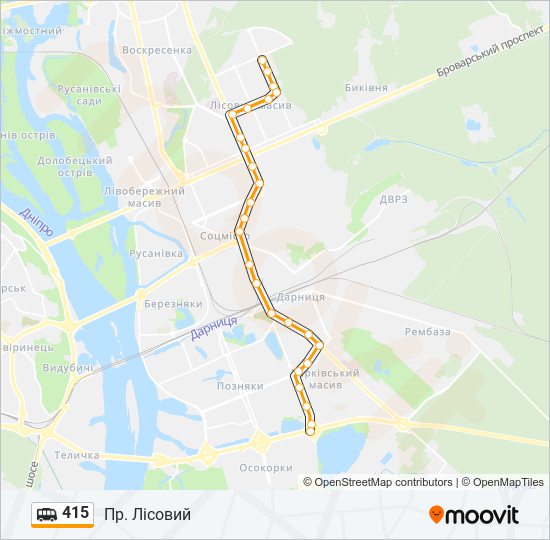 415 shuttle Line Map