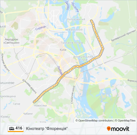 Маршрутка 416: карта маршрута