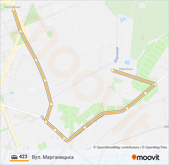 423 shuttle Line Map