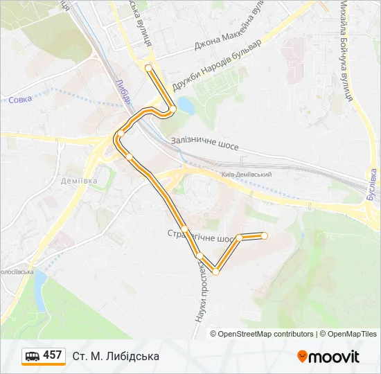 457 Shuttle Line Map