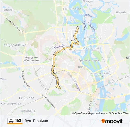 463 shuttle Карта лінії
