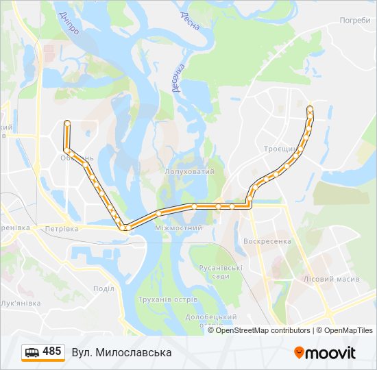 485 shuttle Line Map