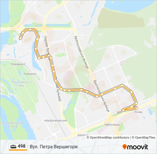 498 shuttle Карта лінії
