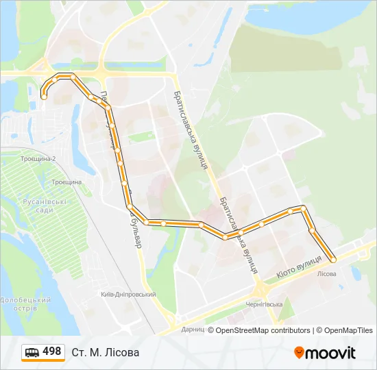 Маршрутка 498: карта маршрута