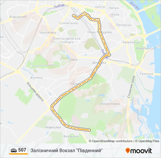Маршрутка 507: карта маршрута