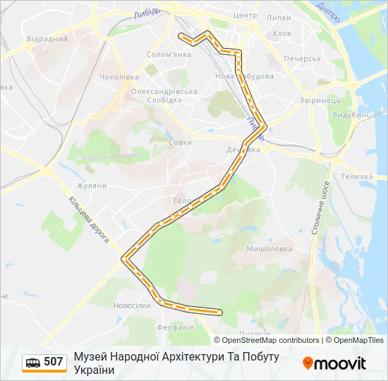 Маршрутка 507: карта маршрута