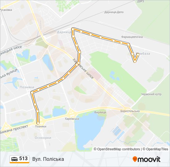 Маршрутка 513: карта маршрута