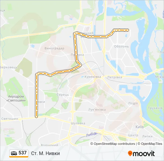 537 shuttle Карта лінії