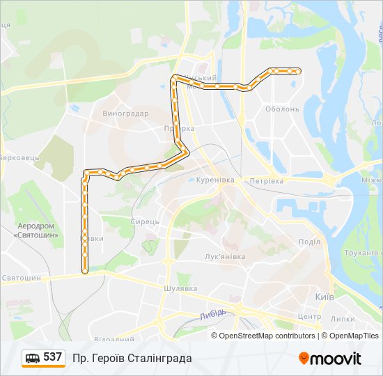 537 shuttle Line Map