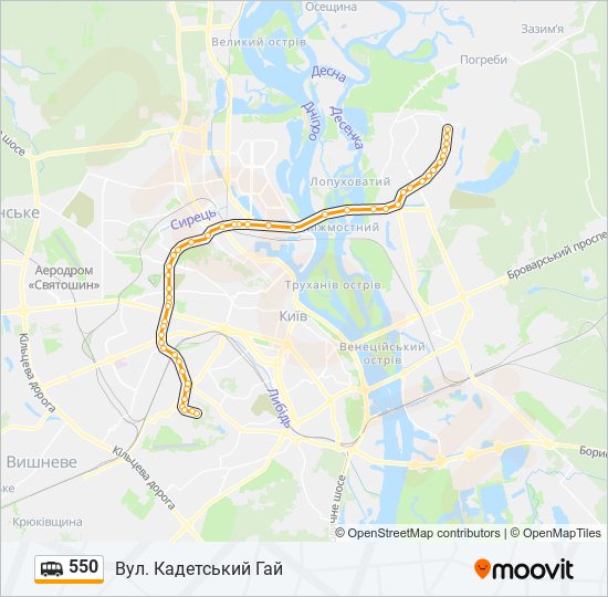 Автобус 550 маршрут остановки и расписание