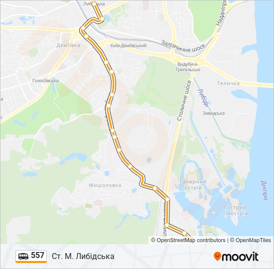 557 shuttle Line Map