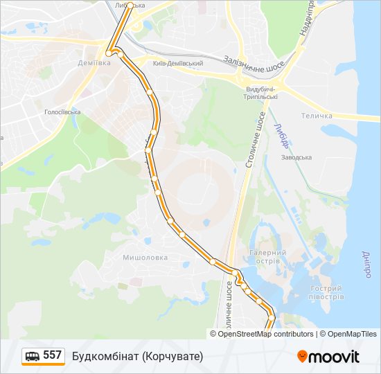 557 shuttle Line Map