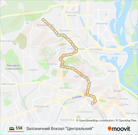 558 shuttle Карта лінії
