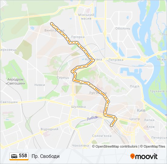 558 shuttle Line Map