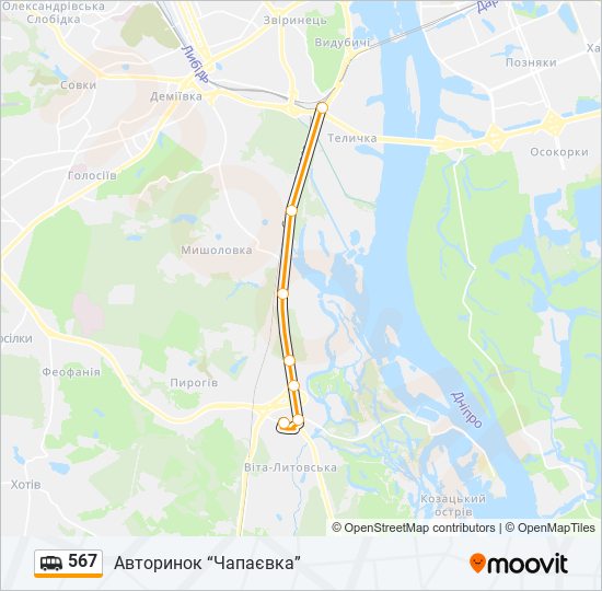 567 shuttle Line Map