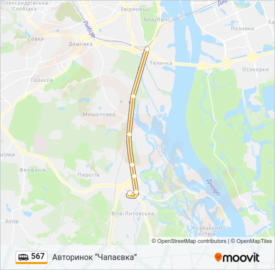 567 Shuttle Line Map